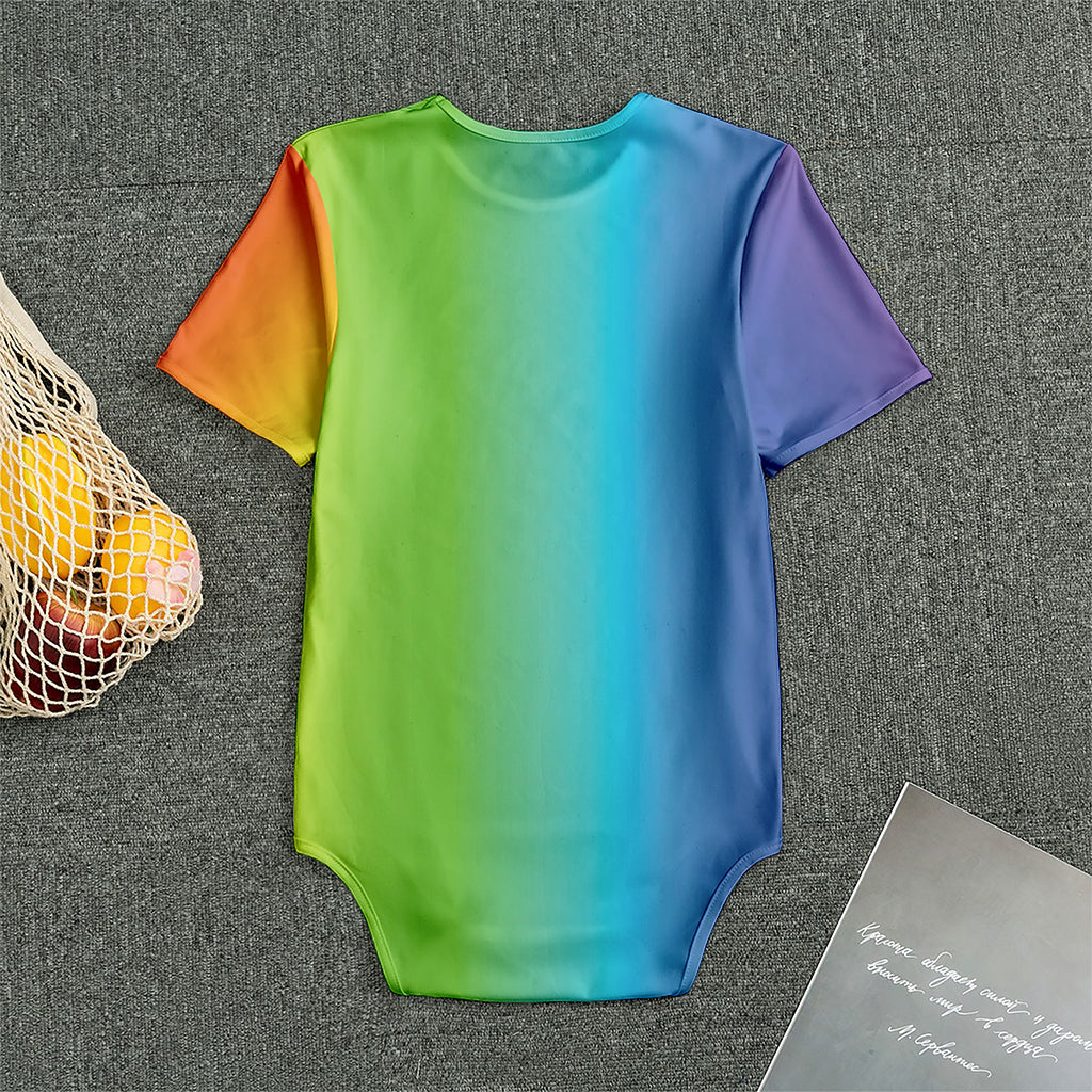 Rainbow Gradient Print Men's Bodysuit