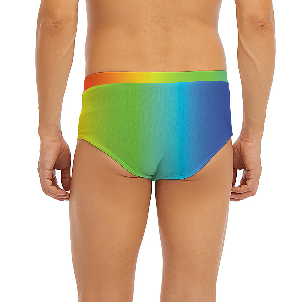 Rainbow Gradient Print Men's Briefs