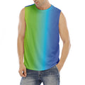 Rainbow Gradient Print Men's Fitness Tank Top