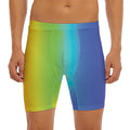 Rainbow Gradient Print Men's Long Boxer Briefs