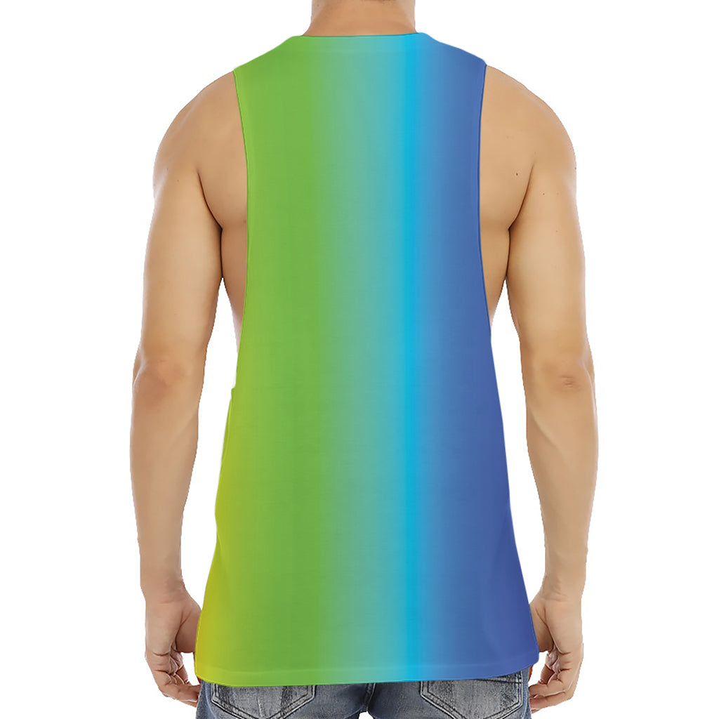Rainbow Gradient Print Men's Muscle Tank Top
