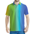 Rainbow Gradient Print Men's Polo Shirt