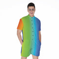 Rainbow Gradient Print Men's Romper