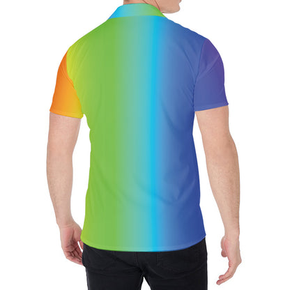 Rainbow Gradient Print Men's Shirt