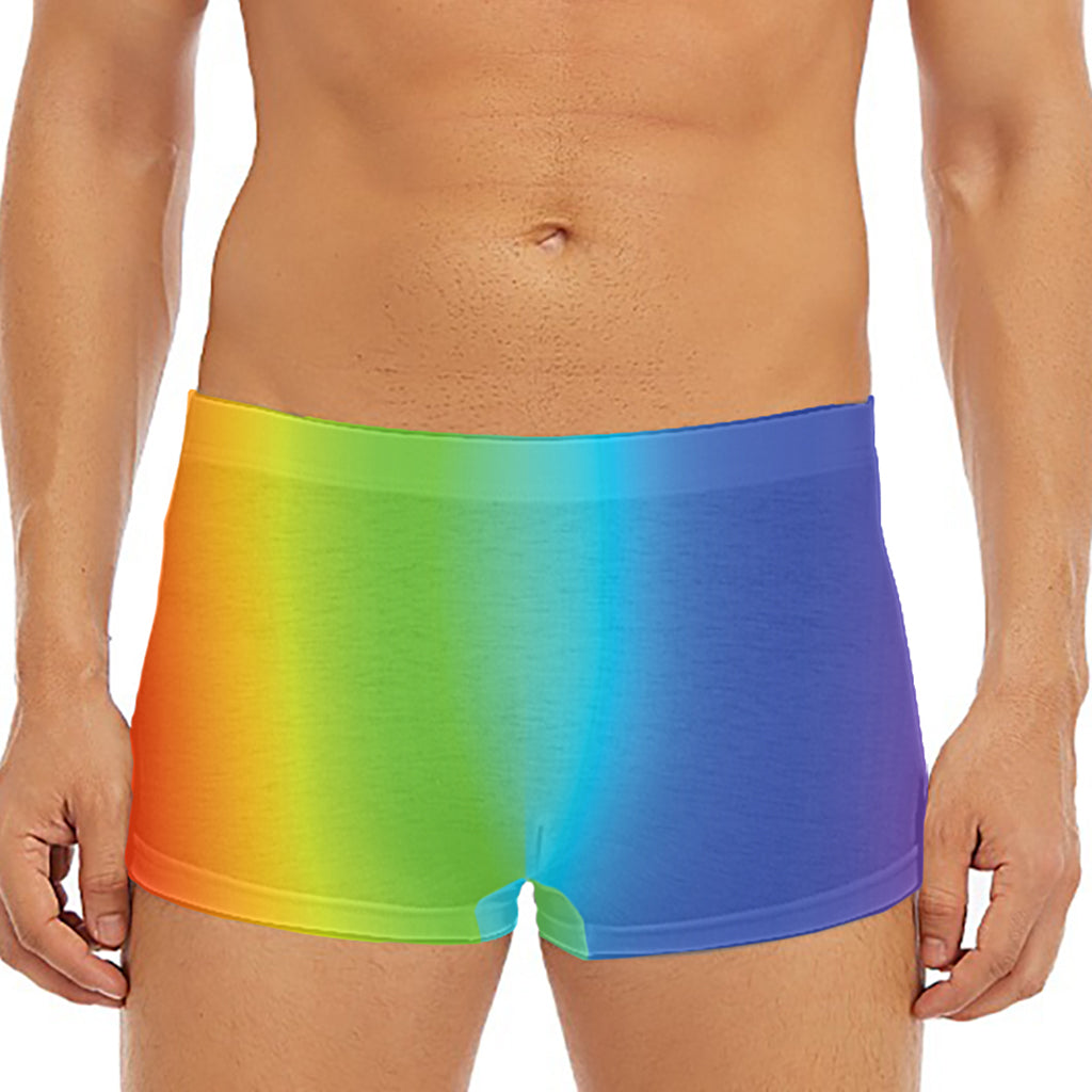 Rainbow Gradient Print Men's Short Boxer Briefs