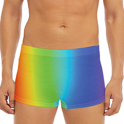 Rainbow Gradient Print Men's Short Boxer Briefs