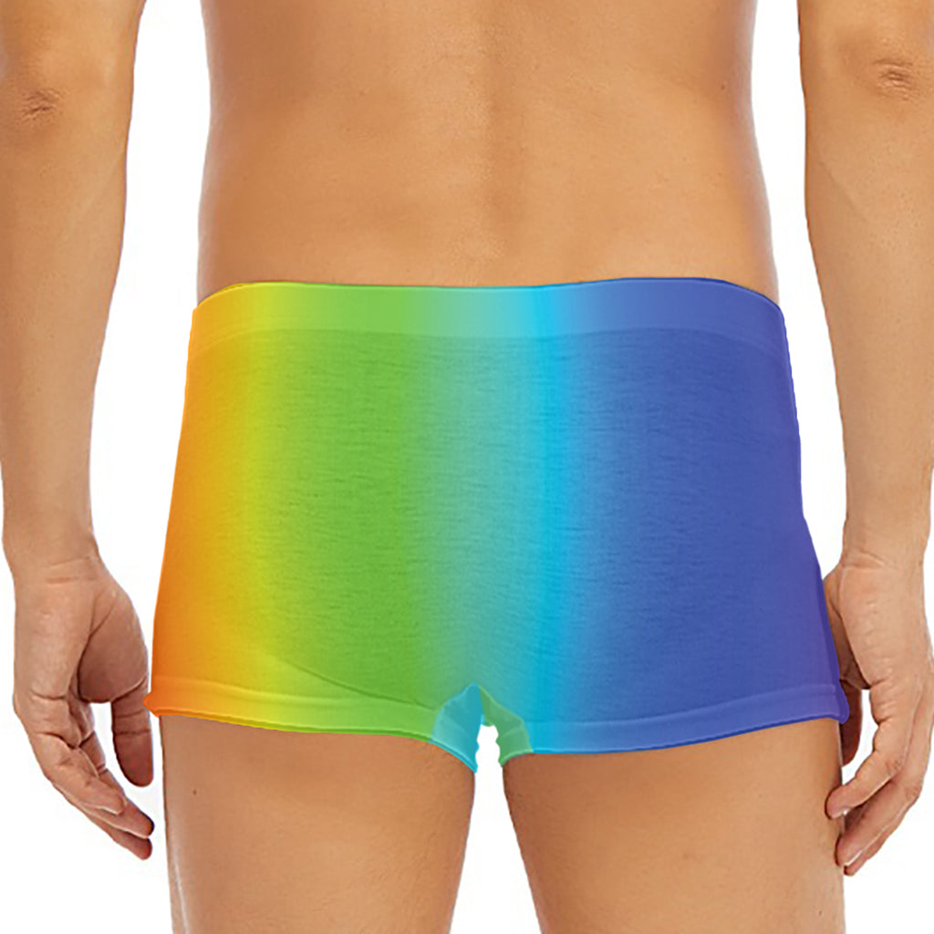 Rainbow Gradient Print Men's Short Boxer Briefs