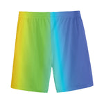 Rainbow Gradient Print Men's Sports Shorts