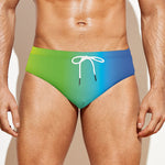 Rainbow Gradient Print Men's Swim Briefs