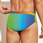 Rainbow Gradient Print Men's Swim Briefs