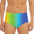Rainbow Gradient Print Men's Triangle Swim Briefs