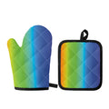 Rainbow Gradient Print Oven Mitt And Pot Holder Set
