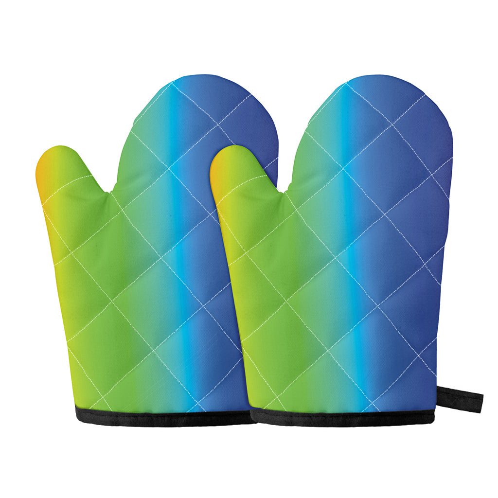 Rainbow Gradient Print Oven Mitts