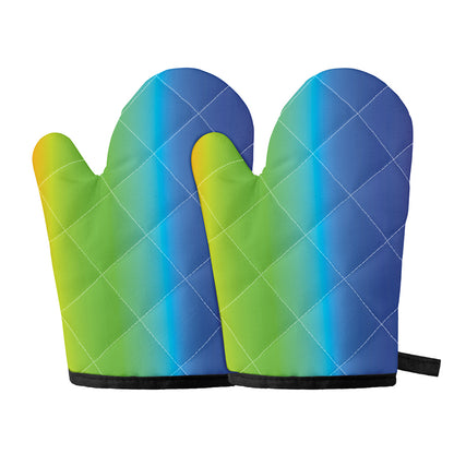 Rainbow Gradient Print Oven Mitts
