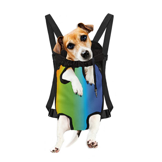 Rainbow Gradient Print Pet Carrier Backpack