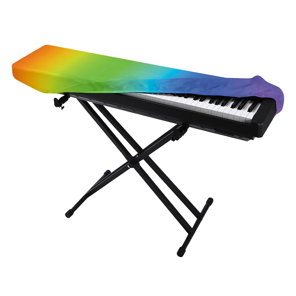 Rainbow Gradient Print Piano Keyboard Cover