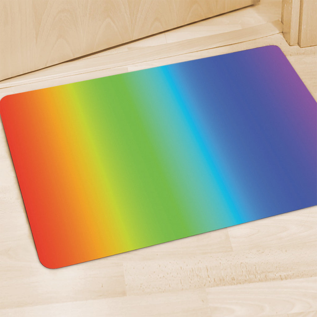 Rainbow Gradient Print Polyester Doormat