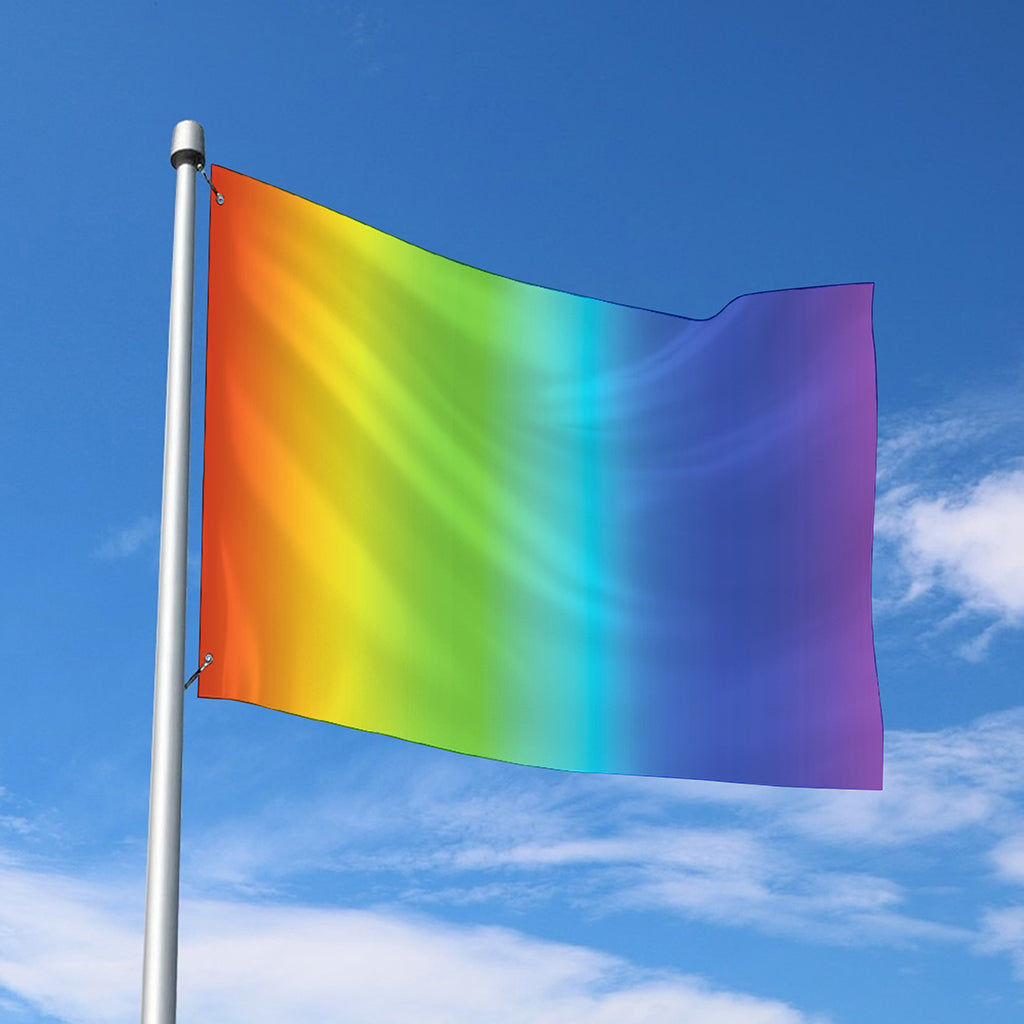 Rainbow Gradient Print Polyester Flag