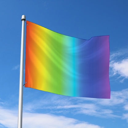 Rainbow Gradient Print Polyester Flag