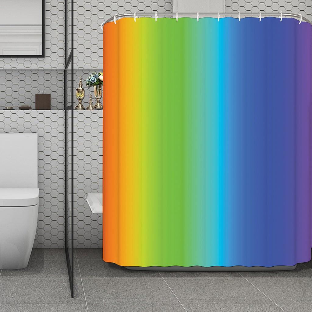 Rainbow Gradient Print Polyester Shower Curtain
