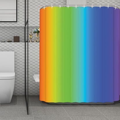 Rainbow Gradient Print Polyester Shower Curtain