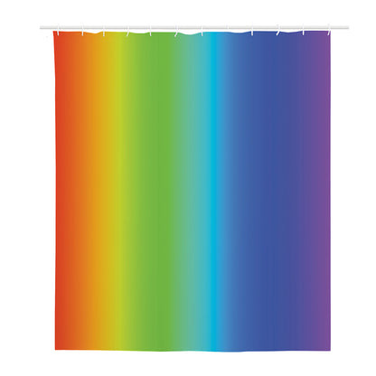 Rainbow Gradient Print Polyester Shower Curtain