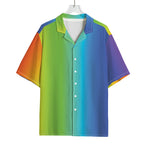 Rainbow Gradient Print Rayon Hawaiian Shirt