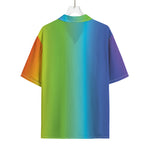 Rainbow Gradient Print Rayon Hawaiian Shirt