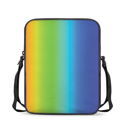 Rainbow Gradient Print Rectangular Crossbody Bag