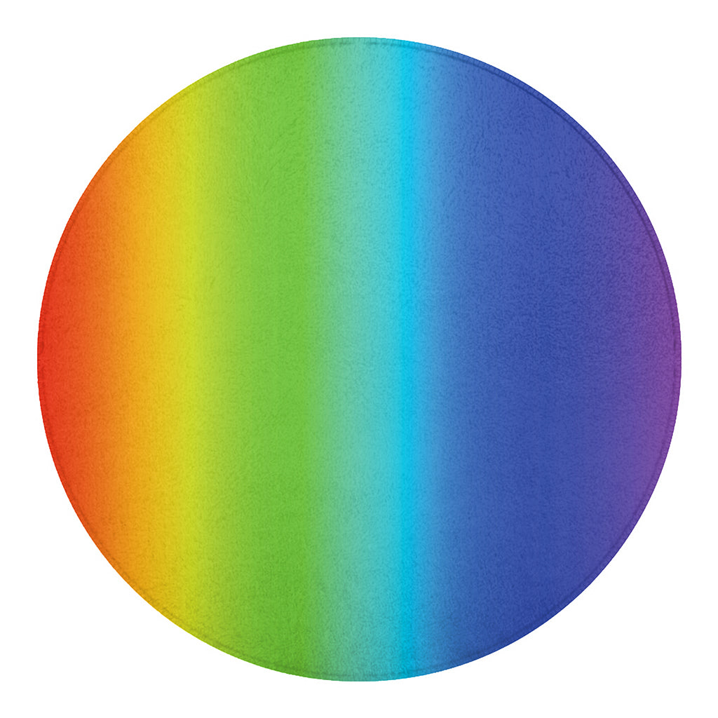 Rainbow Gradient Print Round Blanket