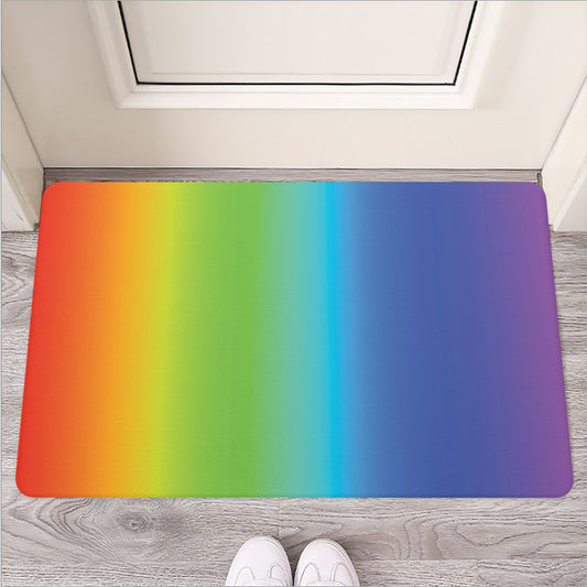 Rainbow Gradient Print Rubber Doormat