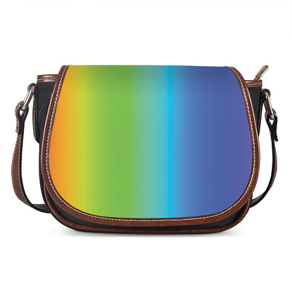 Rainbow Gradient Print Saddle Bag