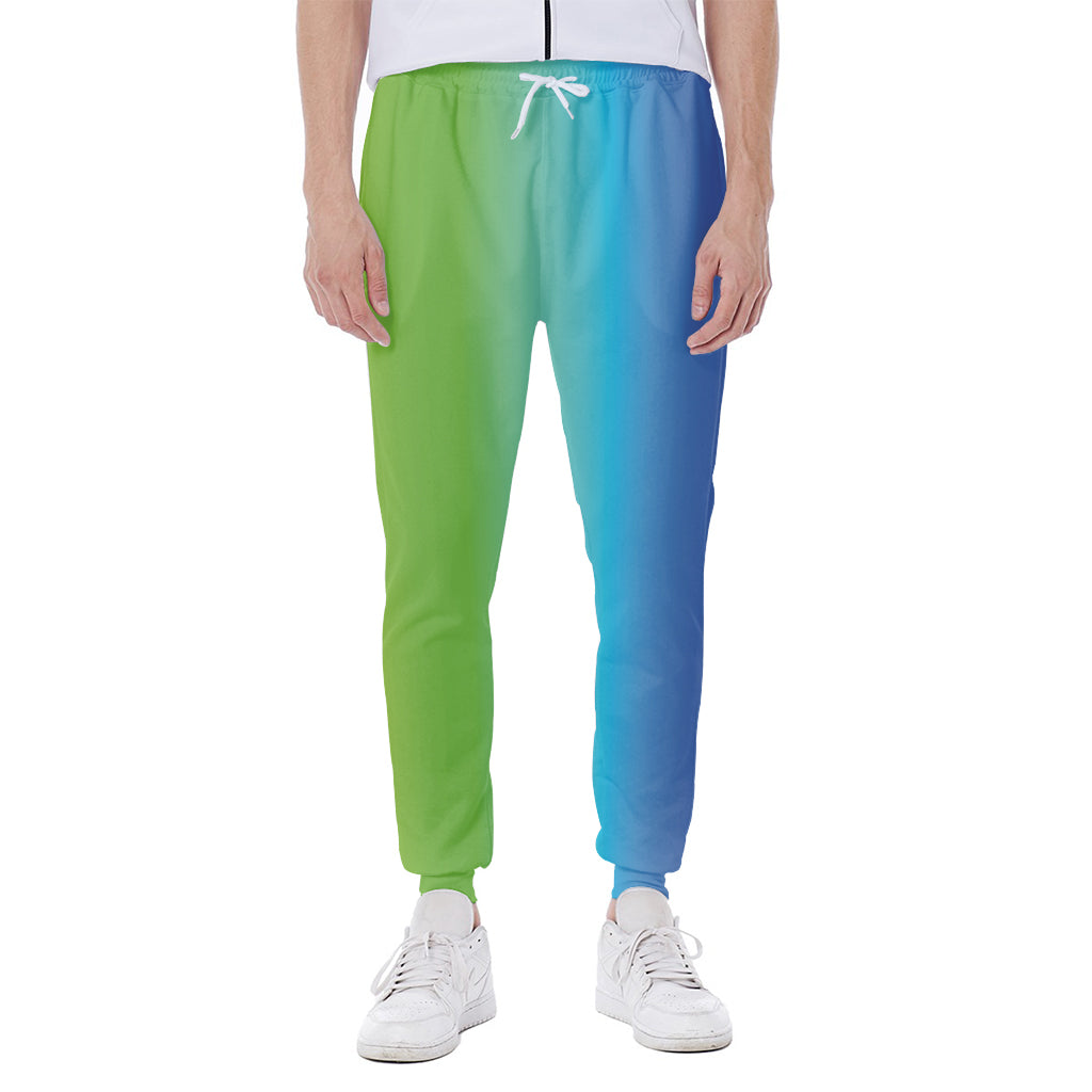 Rainbow Gradient Print Scuba Joggers