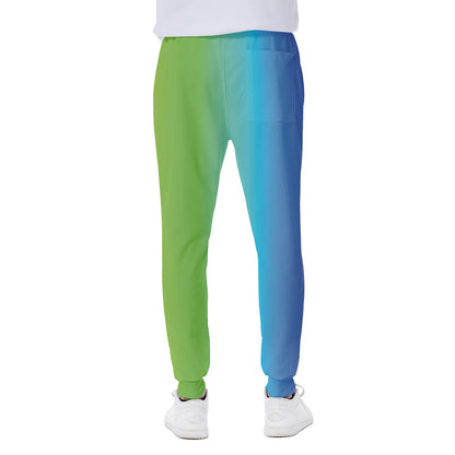 Rainbow Gradient Print Scuba Joggers