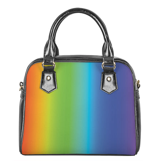Rainbow Gradient Print Shoulder Handbag