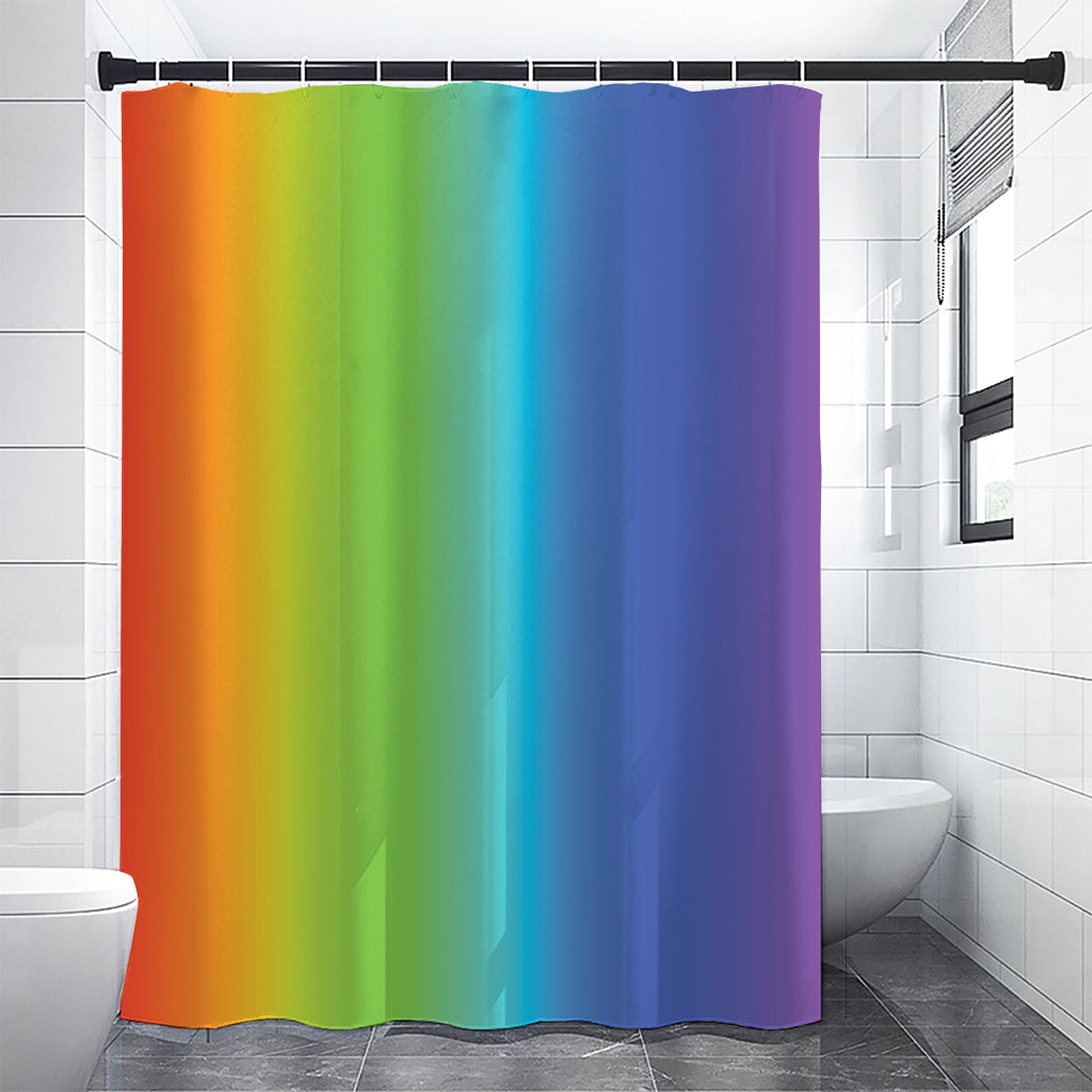 Rainbow Gradient Print Shower Curtain