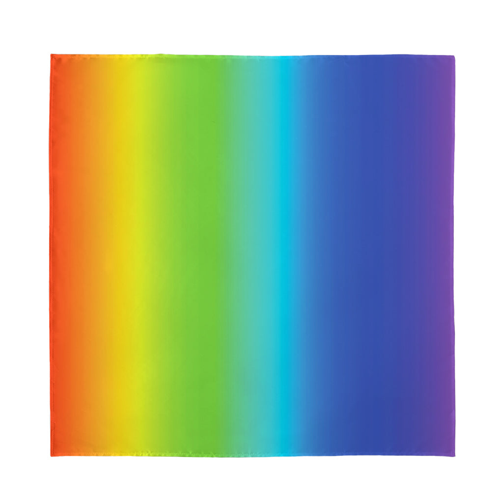 Rainbow Gradient Print Silk Bandana