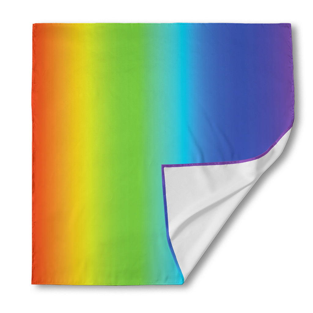 Rainbow Gradient Print Silk Bandana