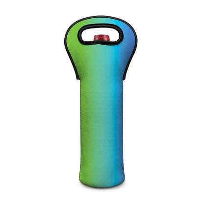 Rainbow Gradient Print Single Neoprene Wine Tote