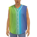 Rainbow Gradient Print Sleeveless Baseball Jersey
