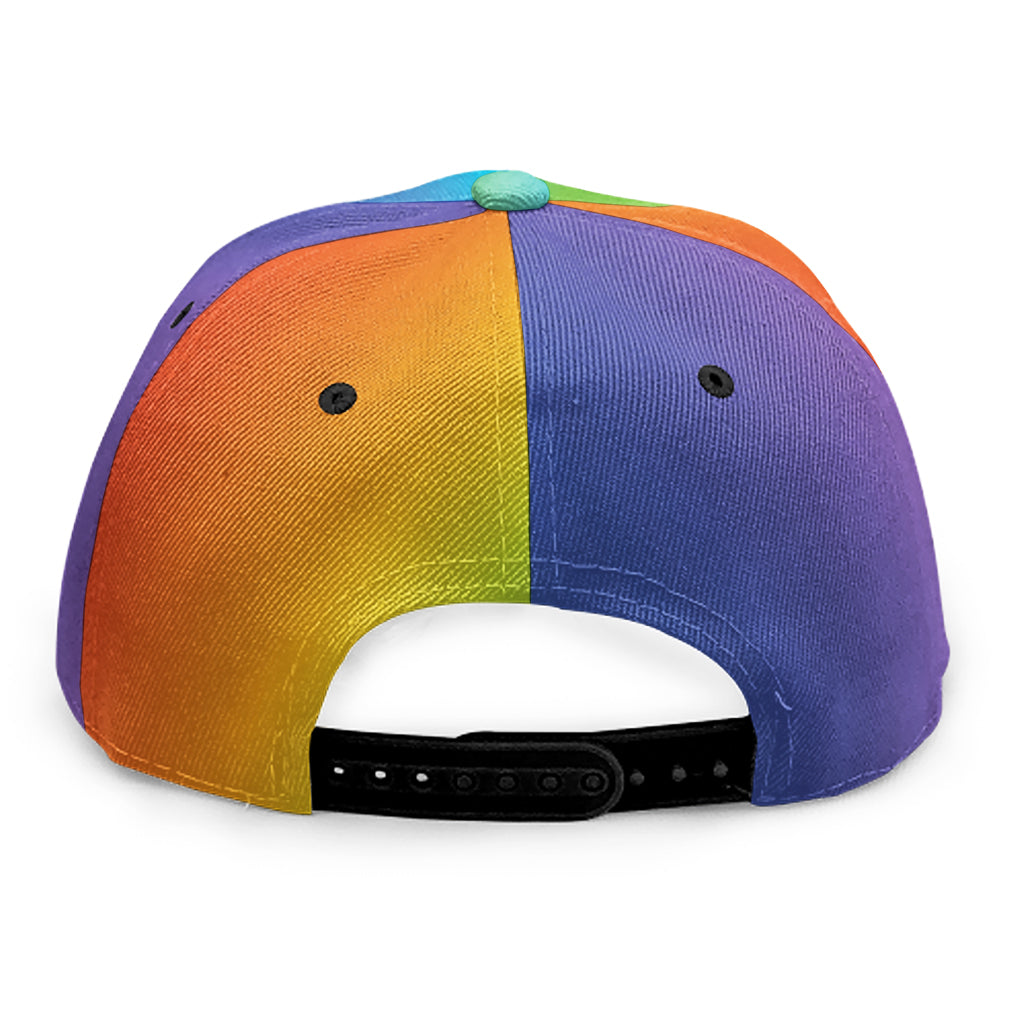 Rainbow Gradient Print Snapback Cap