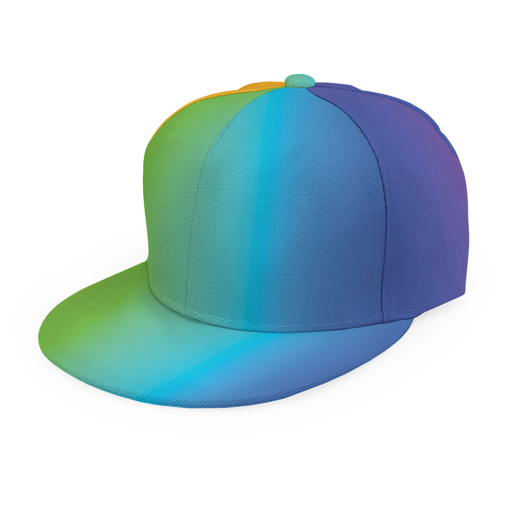Rainbow Gradient Print Snapback Cap
