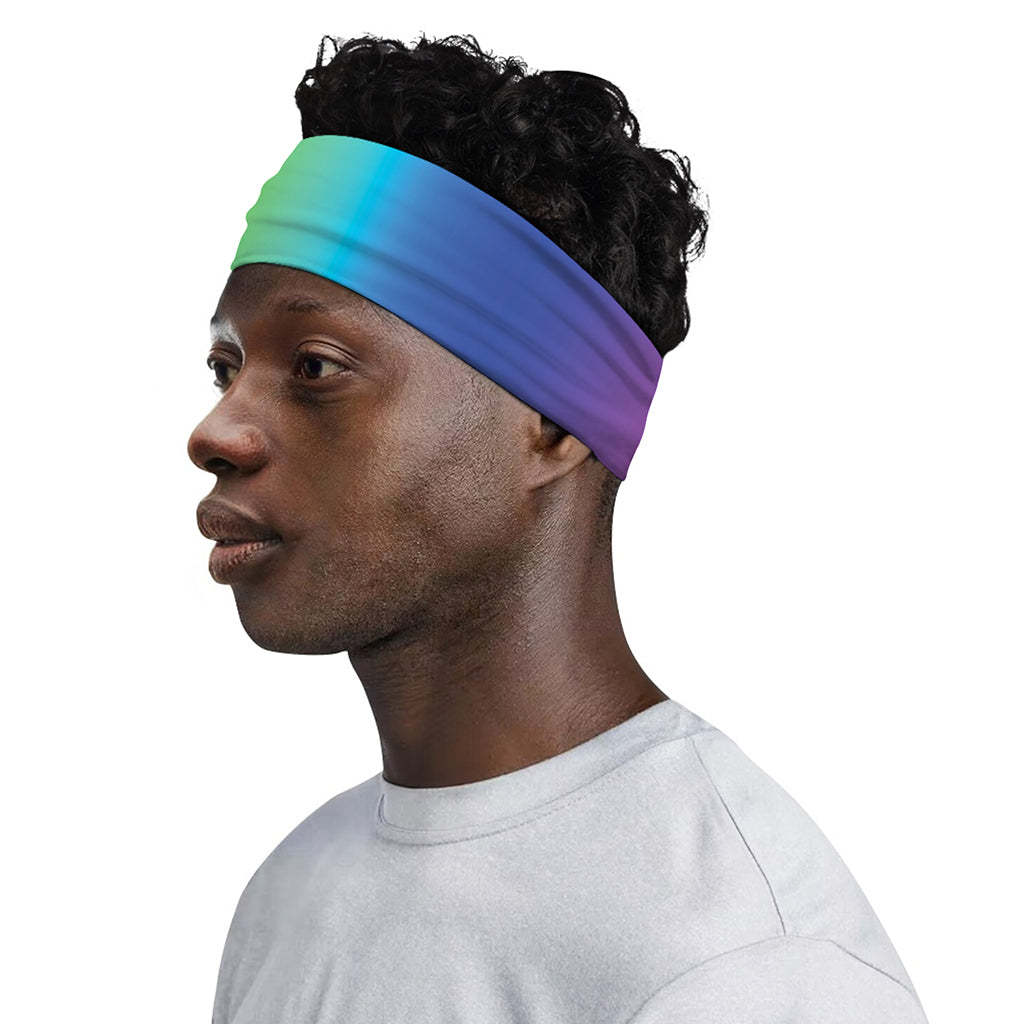 Rainbow Gradient Print Sports Headband