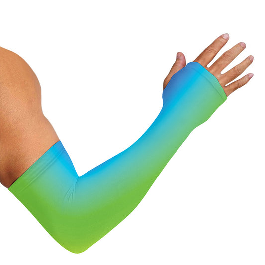 Rainbow Gradient Print Sun Protection Arm Sleeves