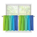 Rainbow Gradient Print Tier Curtains