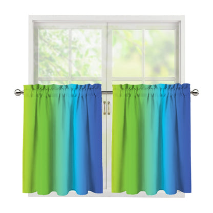 Rainbow Gradient Print Tier Curtains