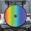 Rainbow Gradient Print Tire Cover With Camera Hole