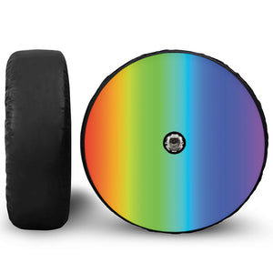 Rainbow Gradient Print Tire Cover With Camera Hole