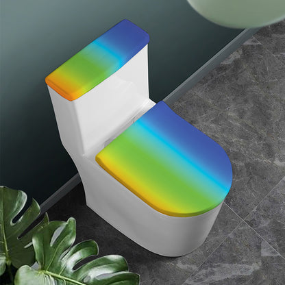 Rainbow Gradient Print Toilet Lid And Tank Cover Set