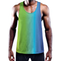 Rainbow Gradient Print Men's Workout Tank Top